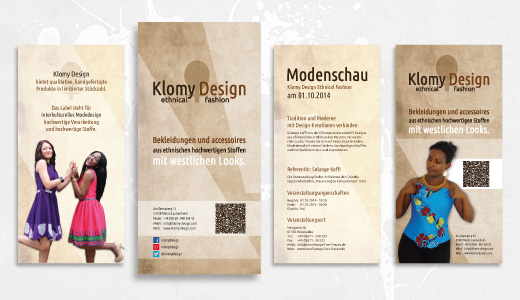Gestaltung mehrerer Flyer als Einladung zur Modeschau in Wiesbaden