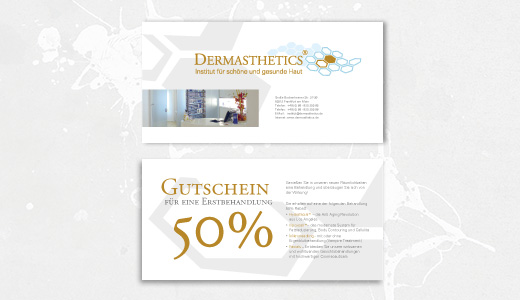 Gestaltung mehrer Gutschein-Flyer für Dermasthetics