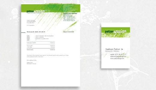 Gestaltung von Visitenkarte und Briefbogen für Webdesigner