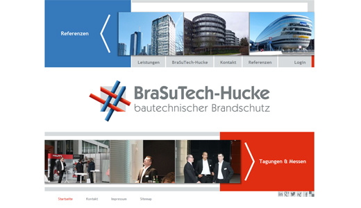 Webdesign und Erstellung der Homepage mit CMS Contao vom Webdesigner patzerDesign für Brasutech-Hucke, Brandschutzarchitektur.