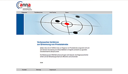 Webdesign und Programmierung vom Webdesigner patzerDesign für anna C-TRUS, Computergestützte Ultraschaldiagnostik.