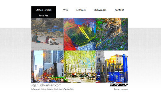 Webdesign und Programmierung von CMS Contao vom Webdesigner patzerDesign für Stefan Janisch, Malerei und Fotokunst.