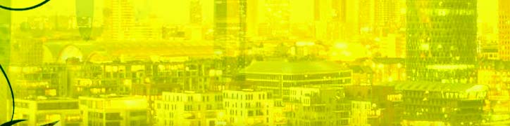 Webdesigner für individuelle responsive Webdesign-Lösungen in Frankfurt am Main erstellte die in Gelb gehaltene Bildercollage mit der City of Frankfurt am Main im Hintergrund.